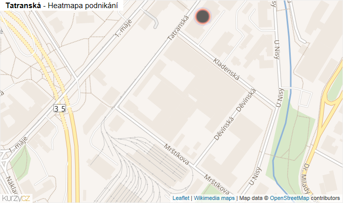 Mapa Tatranská - Firmy v ulici.