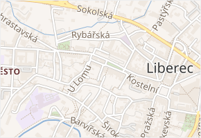 U Křížového kostela v obci Liberec - mapa ulice