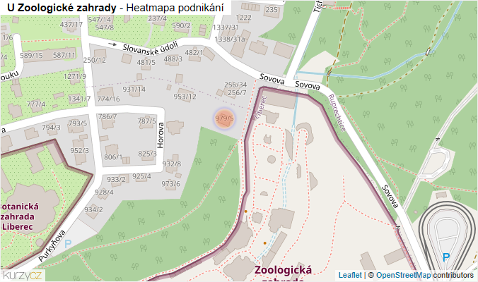 Mapa U Zoologické zahrady - Firmy v ulici.
