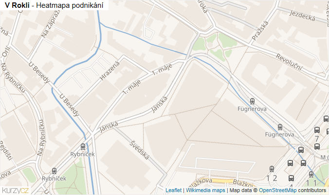Mapa V Rokli - Firmy v ulici.
