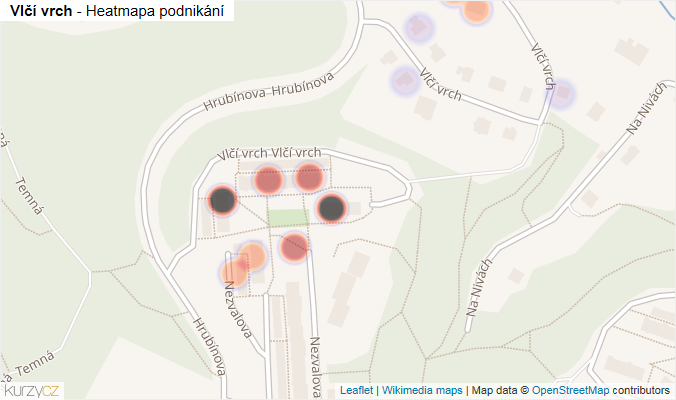 Mapa Vlčí vrch - Firmy v ulici.