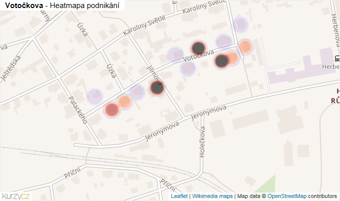 Mapa Votočkova - Firmy v ulici.
