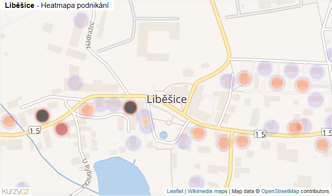 Mapa Liběšice - Firmy v části obce.