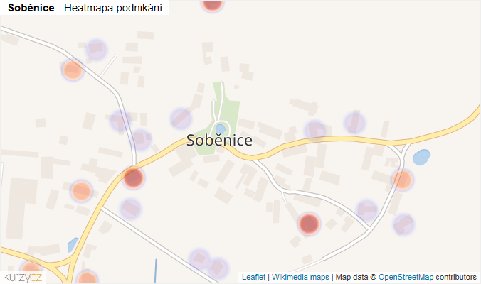 Mapa Soběnice - Firmy v části obce.
