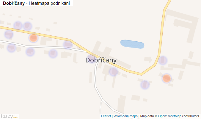 Mapa Dobříčany - Firmy v části obce.