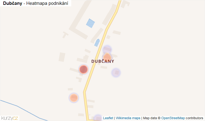 Mapa Dubčany - Firmy v části obce.