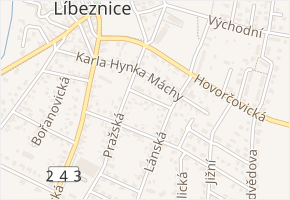 Na tabuli v obci Líbeznice - mapa ulice