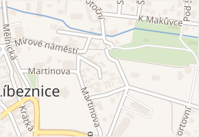 Na zvonici v obci Líbeznice - mapa ulice