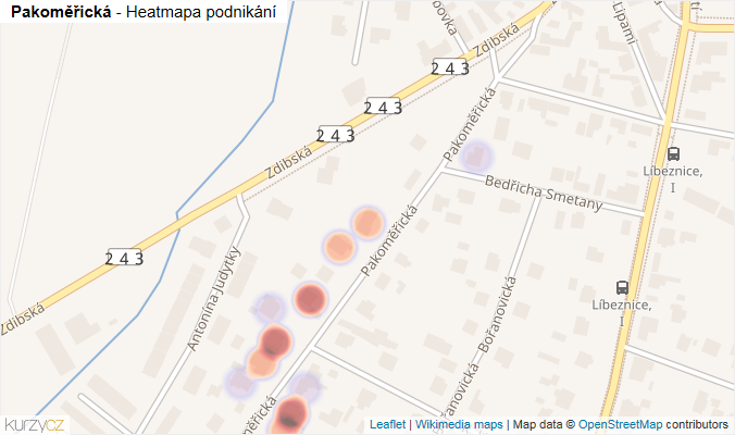 Mapa Pakoměřická - Firmy v ulici.