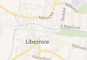 U staré školy v obci Líbeznice - mapa ulice