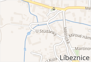 U studánky v obci Líbeznice - mapa ulice