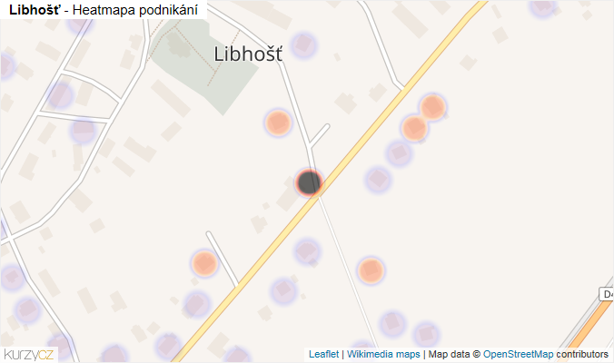 Mapa Libhošť - Firmy v části obce.