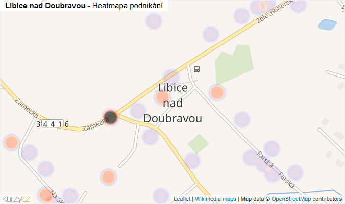 Mapa Libice nad Doubravou - Firmy v části obce.