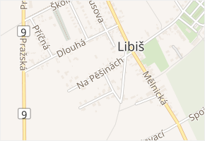 Na Pěšinách v obci Libiš - mapa ulice