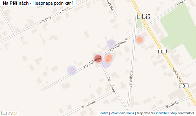 Mapa Na Pěšinách - Firmy v ulici.