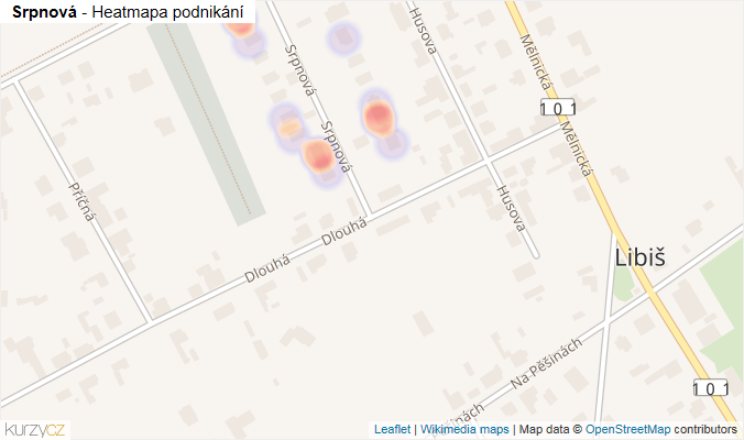 Mapa Srpnová - Firmy v ulici.