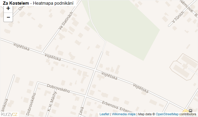 Mapa Za Kostelem - Firmy v ulici.