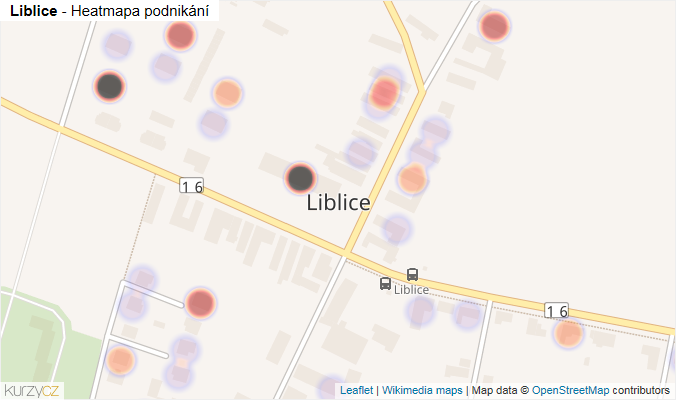Mapa Liblice - Firmy v části obce.
