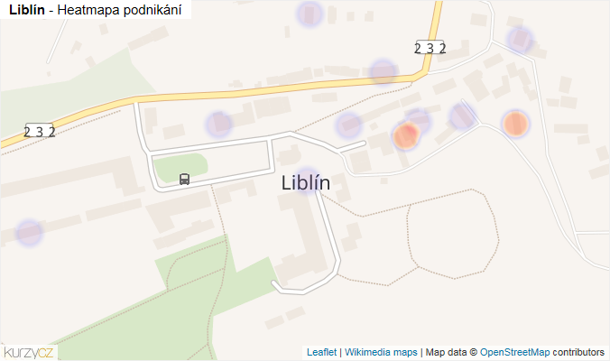Mapa Liblín - Firmy v části obce.