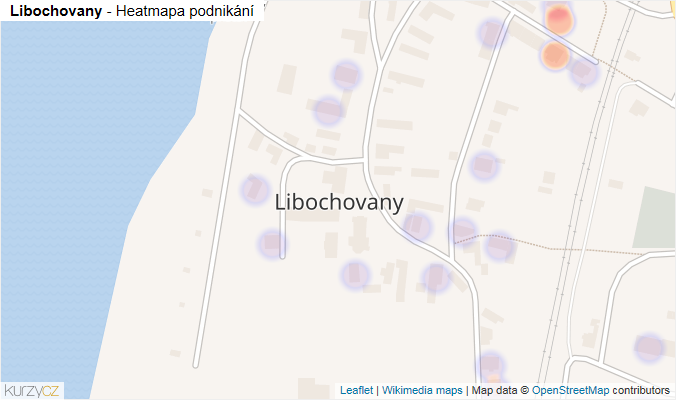 Mapa Libochovany - Firmy v části obce.