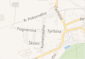 Komenského v obci Libochovice - mapa ulice