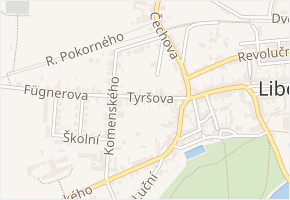 Tyršova v obci Libochovice - mapa ulice