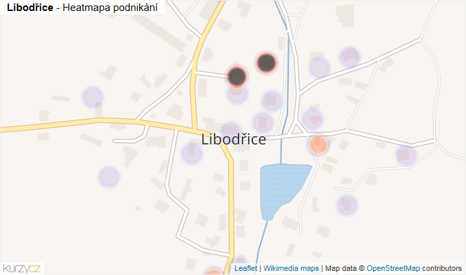 Mapa Libodřice - Firmy v části obce.