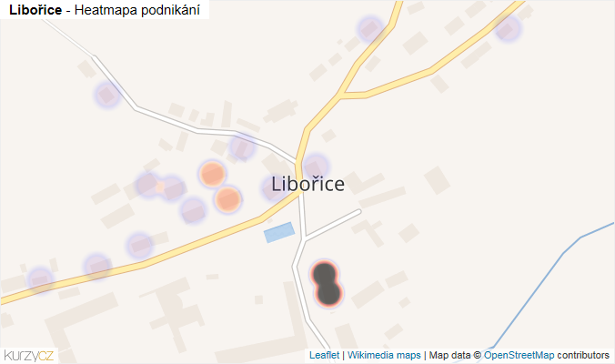 Mapa Libořice - Firmy v části obce.