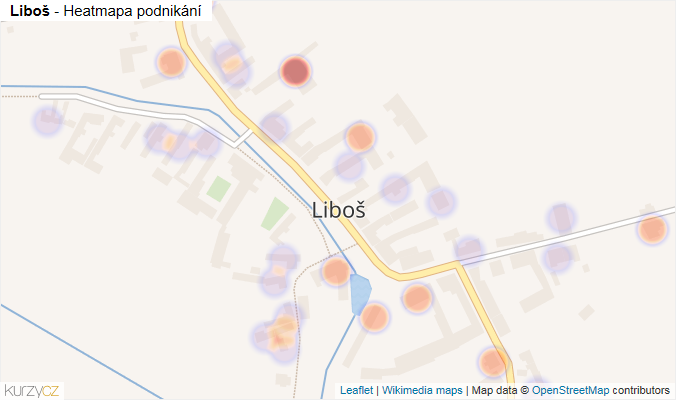 Mapa Liboš - Firmy v části obce.