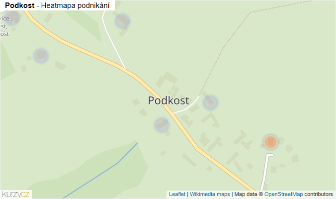 Mapa Podkost - Firmy v části obce.