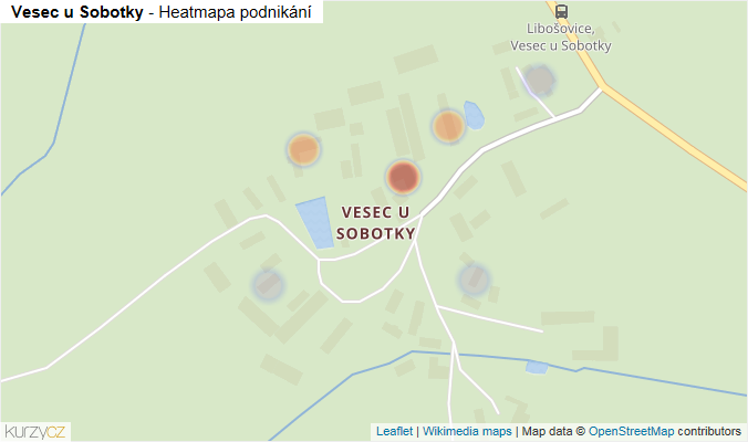 Mapa Vesec u Sobotky - Firmy v části obce.