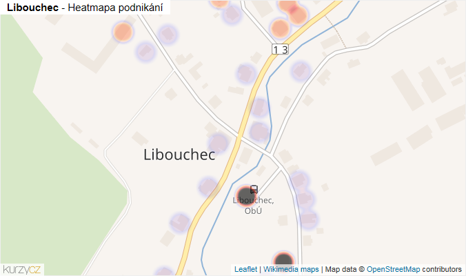 Mapa Libouchec - Firmy v části obce.