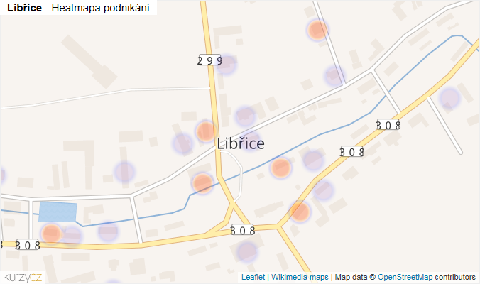 Mapa Libřice - Firmy v části obce.