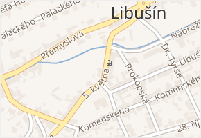 5. května v obci Libušín - mapa ulice