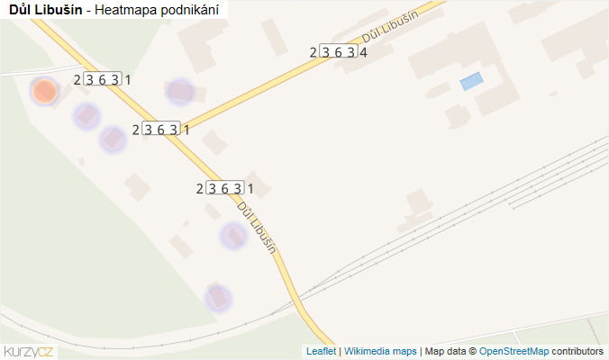 Mapa Důl Libušín - Firmy v ulici.