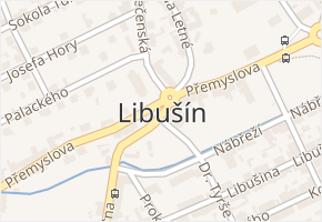 Libušín v obci Libušín - mapa části obce