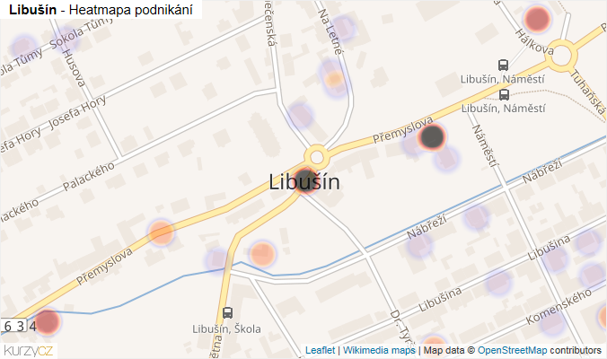 Mapa Libušín - Firmy v části obce.