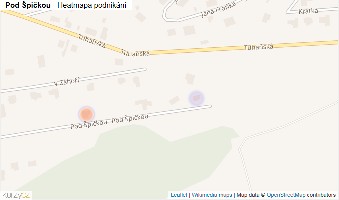 Mapa Pod Špičkou - Firmy v ulici.