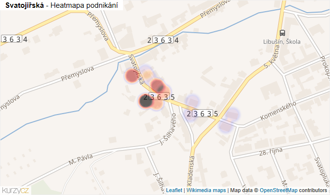Mapa Svatojiřská - Firmy v ulici.