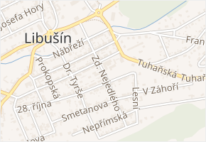 Zděnka Nejedlého v obci Libušín - mapa ulice