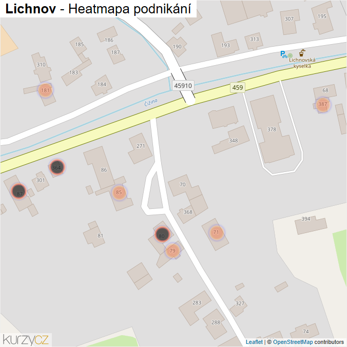 Mapa Lichnov - Firmy v obci.