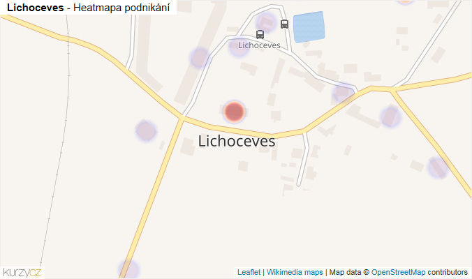 Mapa Lichoceves - Firmy v části obce.