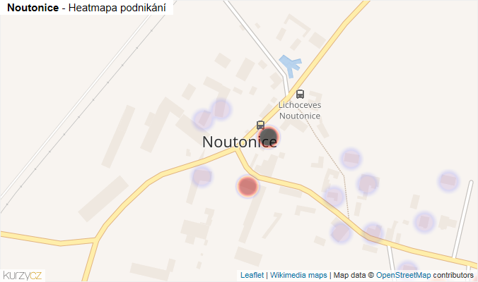 Mapa Noutonice - Firmy v části obce.