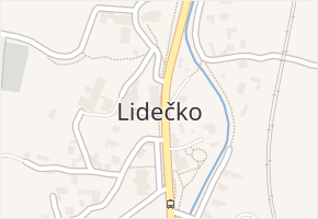 Lidečko v obci Lidečko - mapa části obce