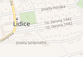 10. června 1942 v obci Lidice - mapa ulice