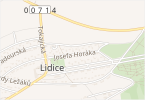 Josefa Horáka v obci Lidice - mapa ulice
