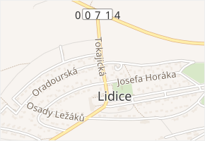 Tokajická v obci Lidice - mapa ulice