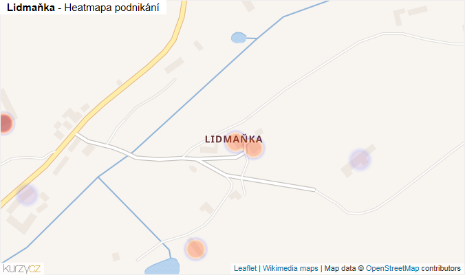 Mapa Lidmaňka - Firmy v části obce.