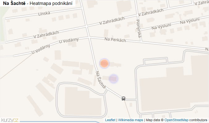 Mapa Na Šachtě - Firmy v ulici.