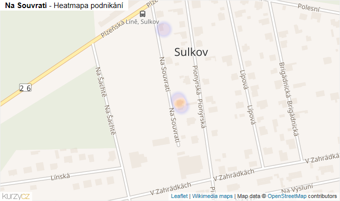 Mapa Na Souvrati - Firmy v ulici.